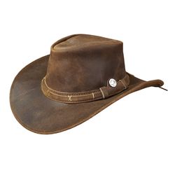 Buffalo Nickel Western Cowboy Leather Hat