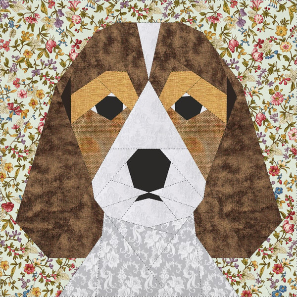 Beagle Quilt Block PDF Pattern 3 versions Paper Piecing | Inspire Uplift