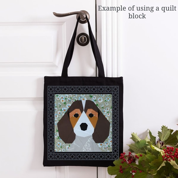 Beagle Quilt Block PDF Pattern 3 versions Paper Piecing | Inspire Uplift