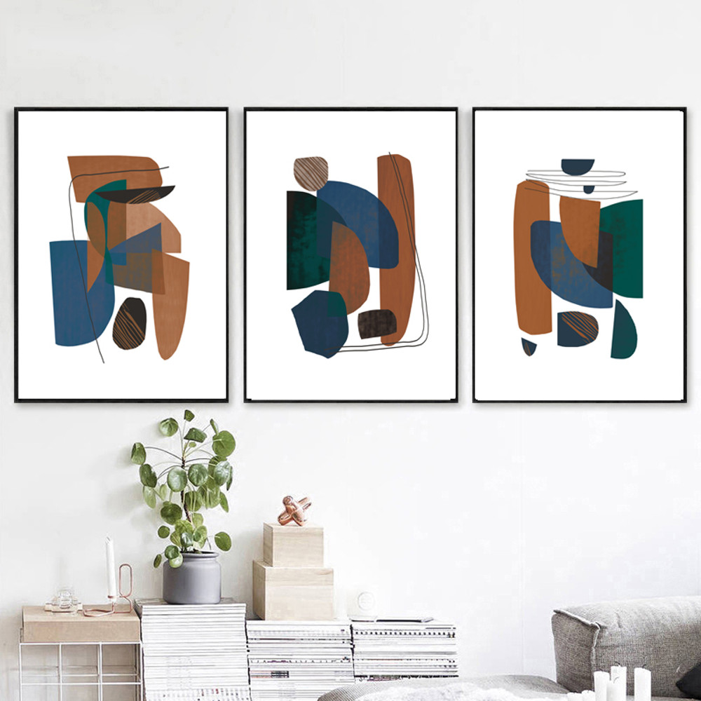 A set of three prints in an abstract style that you can download