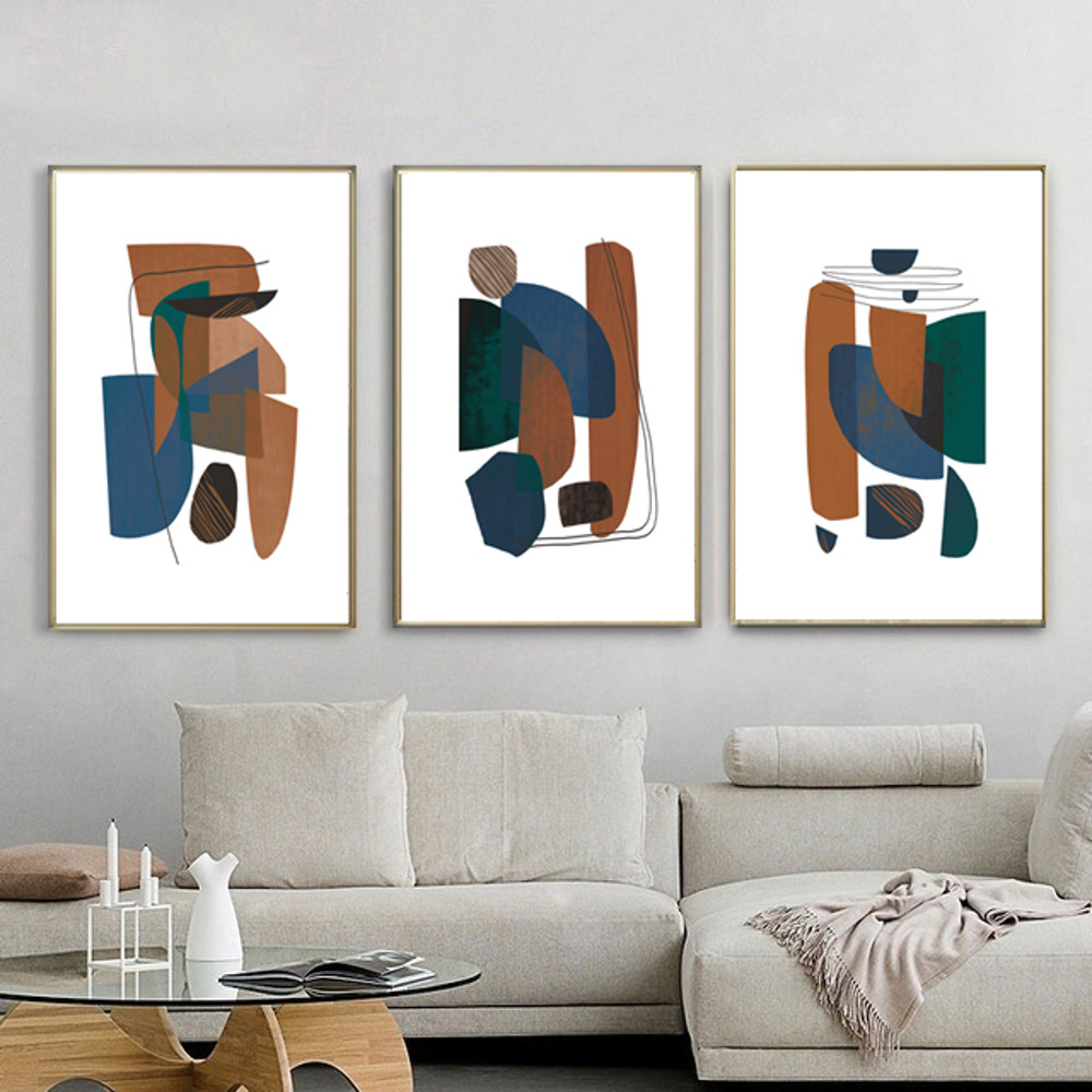 A set of three prints in an abstract style that you can download