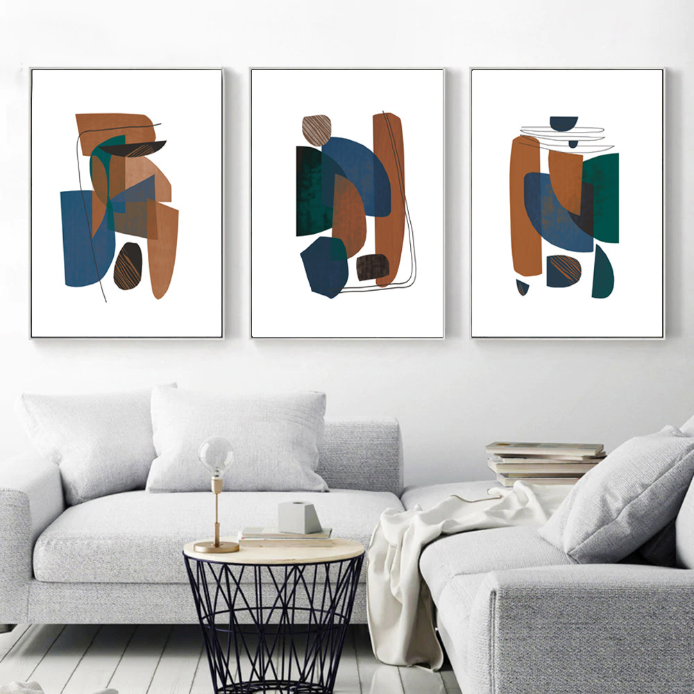 A set of three prints in an abstract style that you can download