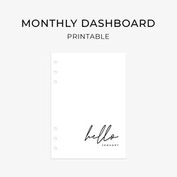 Monthly Dashboard, Hello Month