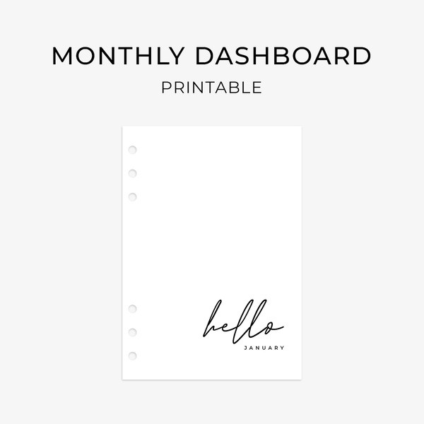 printable monthly dashboard
