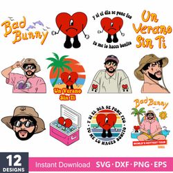 bad bunny bundle svg,  bad bunny svg, un verano sin ti svg, png dxf eps file