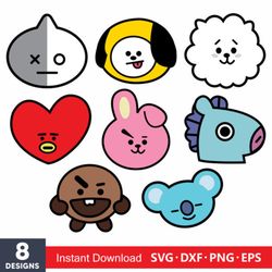 bt21 svg bundle, bt21 svg, bts svg, bt21 characters svg png dxf eps file