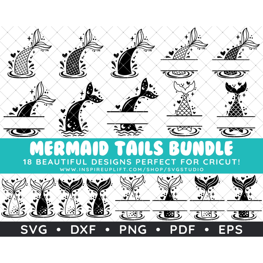 Mermaid Tails Thumbnails Black Only by Amy Artful.png