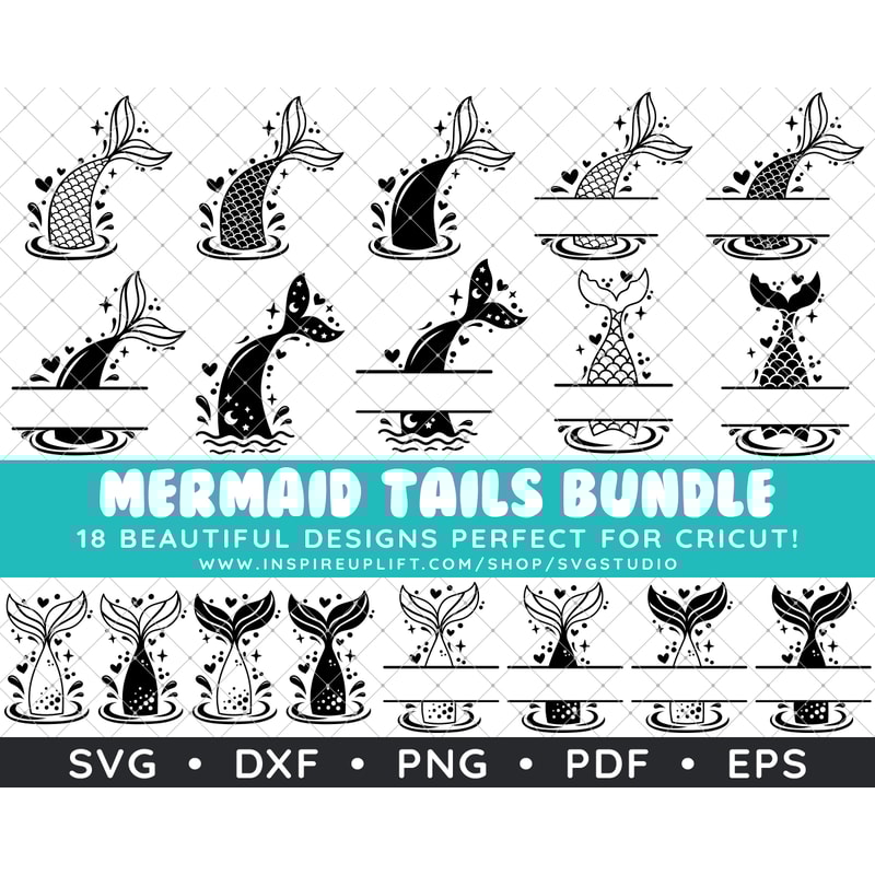 Mermaid Tails Thumbnails Black Only by Amy Artful.png