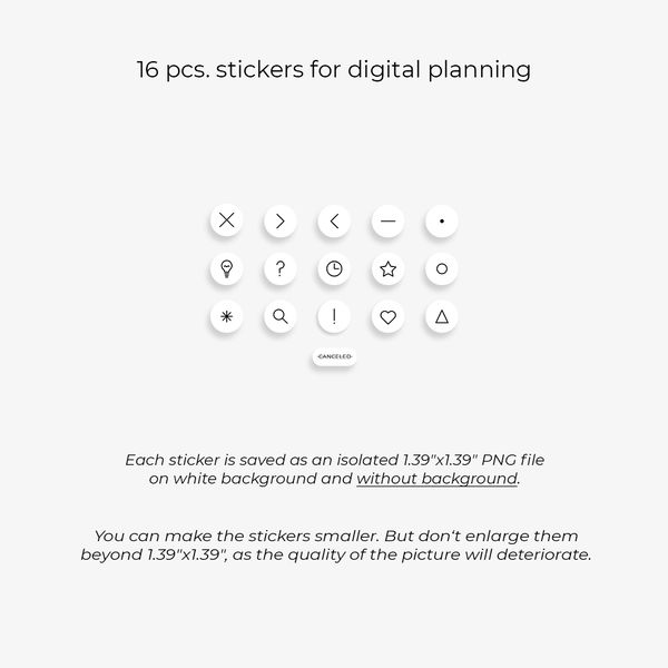 digital stickers for daily planning