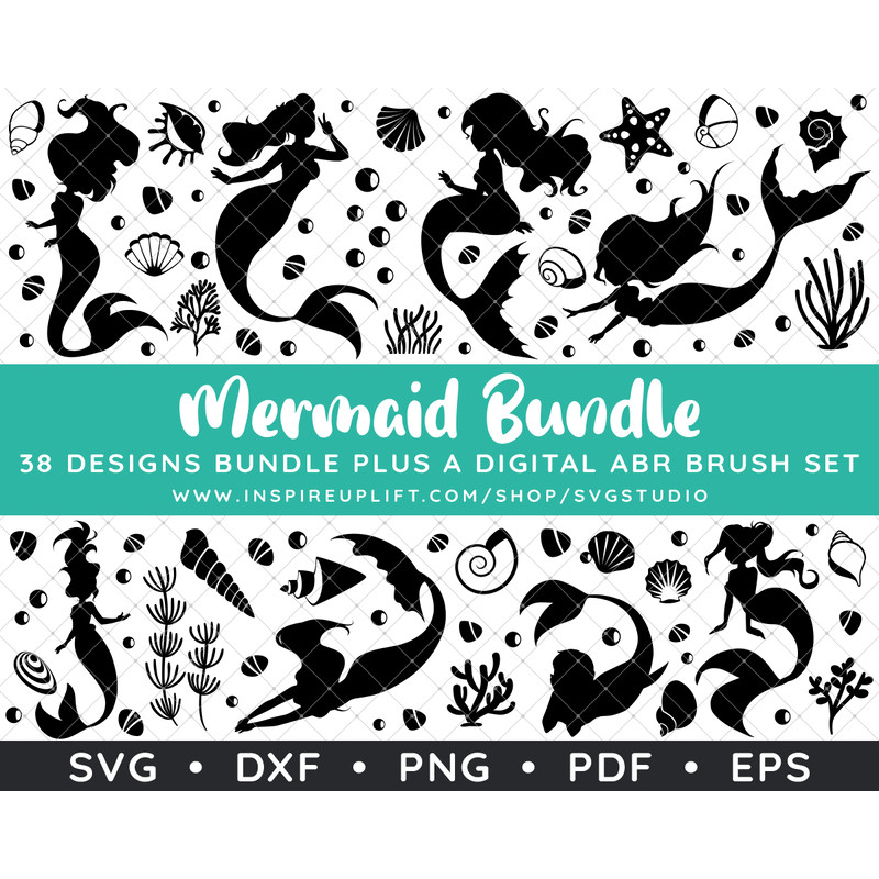 Mermaid Silhouette Set by Amy Artful Thumbnail.png