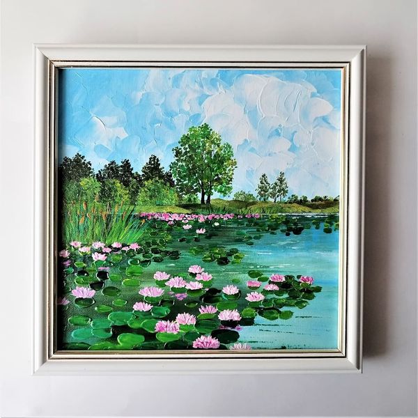Handwritten-pond-landscape-with-pink-water-lilies-and-reeds-by-acrylic-paints-6.jpg