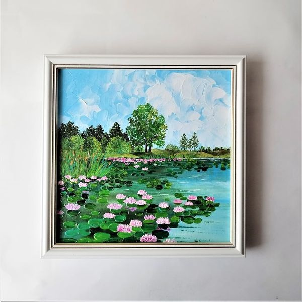 Handwritten-pond-landscape-with-pink-water-lilies-and-reeds-by-acrylic-paints-10.jpg