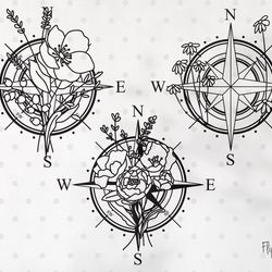 compass wind rose svg floral compass clipart wanderlust svg travel adventure svg camper svg files for cricut