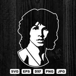 jim morrison svg cutting files, classic rock digital clip art, files for cricut and silhouette.