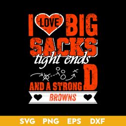 I Love Big Sacks tight ends and a strongD Cleveland Browns SVG, Cleveland Browns SVG
