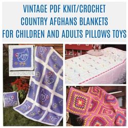 PDF Vintage Afghan Favorites Knitted and Crochet Pattern - Digital Instant Download -  Country Afghans 1987
