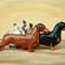 clip ring number holder red smooth dachshund