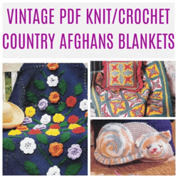 PDF Vintage Afghan Favorites Knitted and Crochet Pattern - Digital Instant Download -  Country Afghan 2001