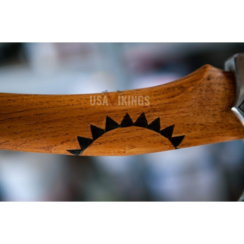 Custom Gift Forged Damascus Steel Viking Axes with Rose Wood Shaft, Viking Bearded Camping Axe, Best Birthday Gift (7).jpg