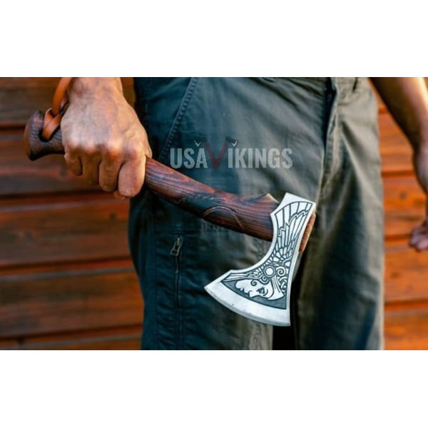 Beautiful custom handmade viking forged axe, Groomsmen gift , Birthday Gift, collectibles axe , Gift for him , (10).jpg