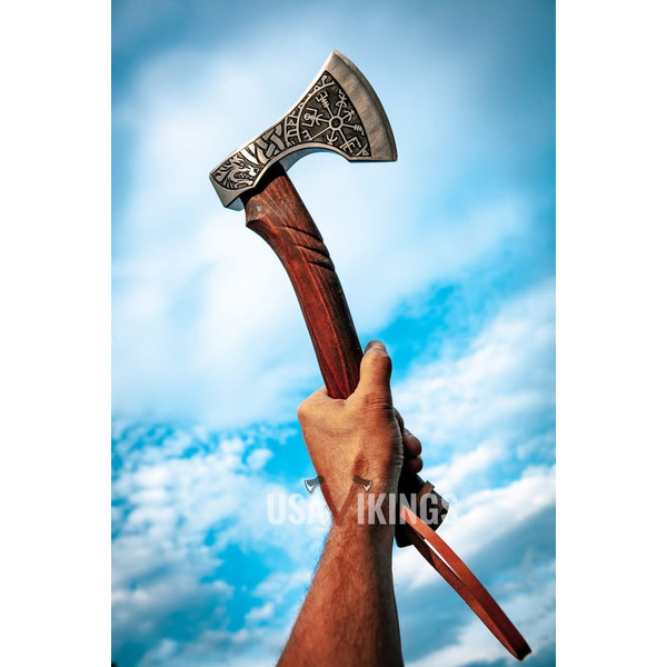 Beautiful custom handmade viking forged axe, Groomsmen gift , Birthday Gift, collectibles axe , Gift for him , (2).jpg