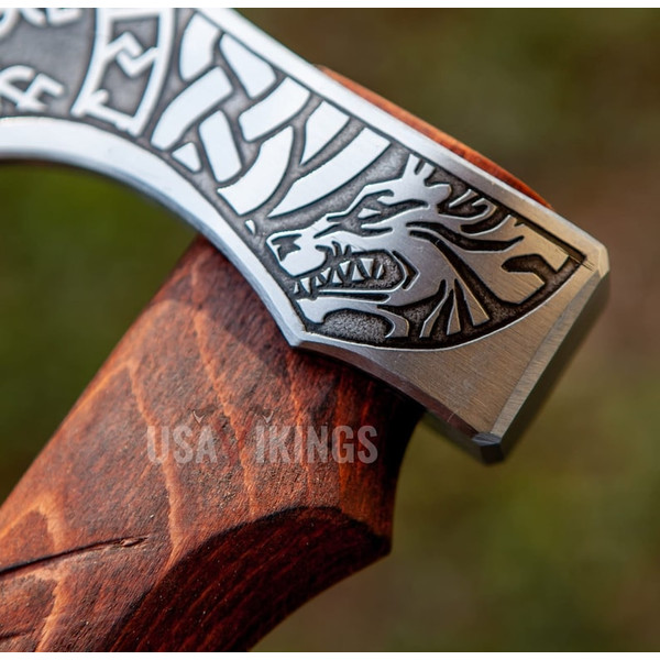 Beautiful custom handmade viking forged axe, Groomsmen gift , Birthday Gift, collectibles axe , Gift for him , (3).jpg