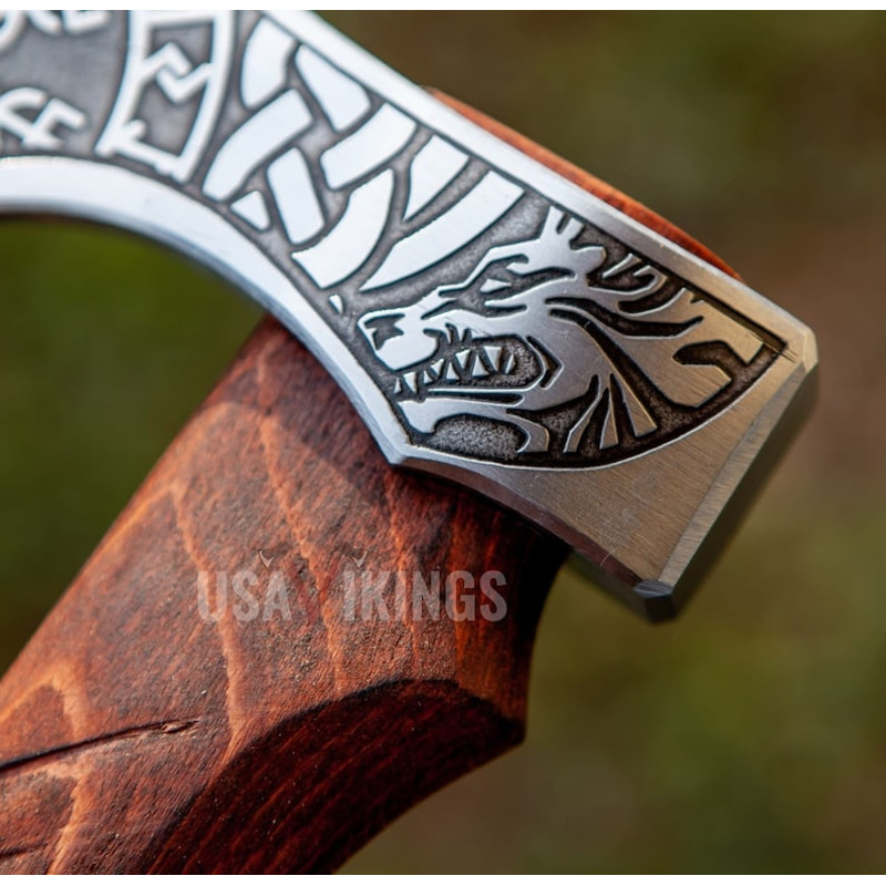 Beautiful custom handmade viking forged axe, Groomsmen gift , Birthday Gift, collectibles axe , Gift for him , (3).jpg