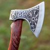 Beautiful custom handmade viking forged axe, Groomsmen gift , Birthday Gift, collectibles axe , Gift for him , (5).jpg