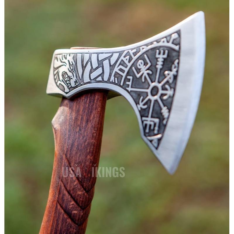 Beautiful custom handmade viking forged axe, Groomsmen gift , Birthday Gift, collectibles axe , Gift for him , (5).jpg