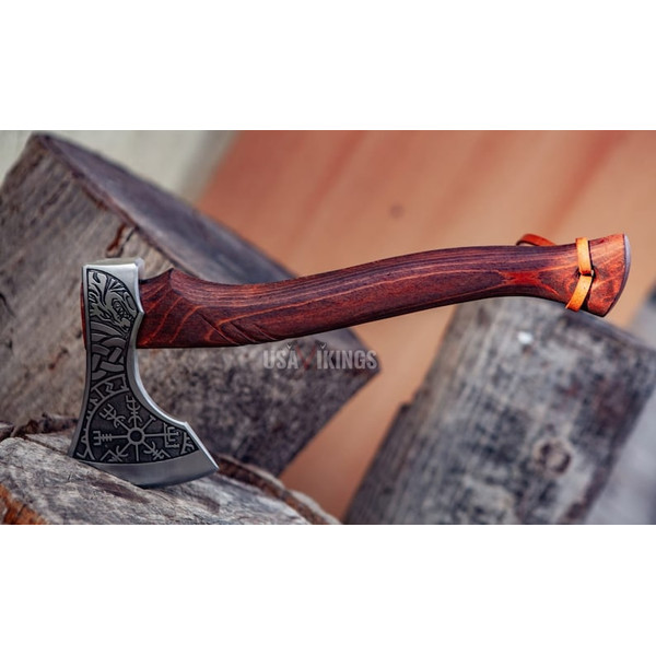 Beautiful custom handmade viking forged axe, Groomsmen gift , Birthday Gift, collectibles axe , Gift for him , (9).jpg