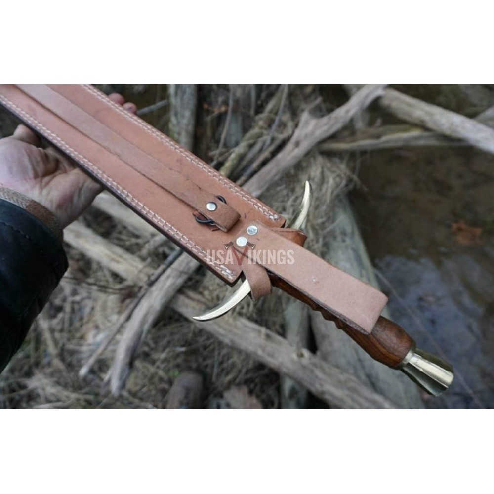 Real Medieval Viking Damascus Steel Handmade Sword with Leather sheath, Viking Sword, Best birthday Groomsmen & Anniversary Gift For Him (1).jpg