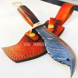 Hand Forged Knife with FREE Leather Sheath, Collectable Knife, Handmade Knife, Damascus Knife, Fancy Knife,