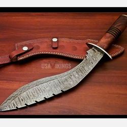 Handmade damascus dagger with FREE Leather Sheath, Damascus bowie knife, hunting knife, groomsmen knife,