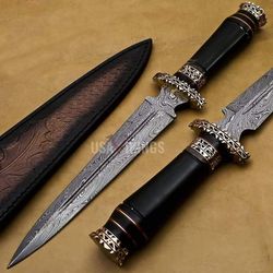 Handmade damascus knife with FREE Leather Sheath, bowie knife, chef knife, blade knife, groomsmen knife,