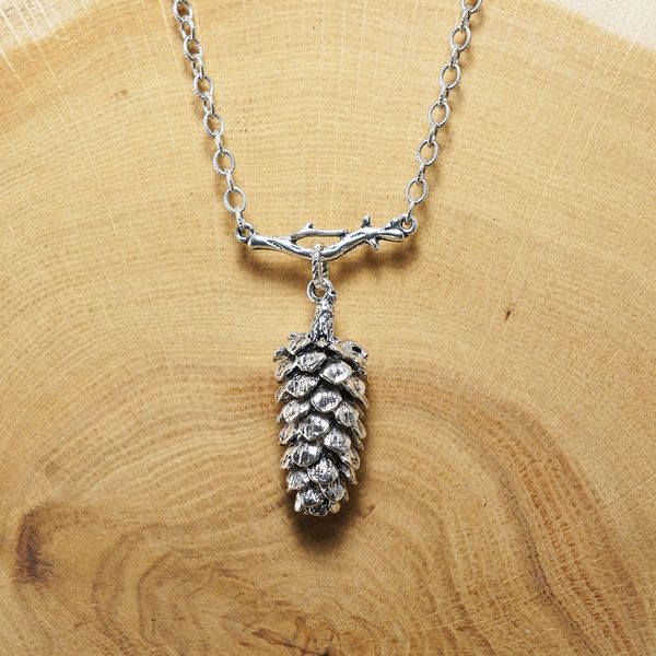 silver-pine-cone-charm-branch-forest-woodland-botanical-nature-boho-pendant-necklace-jewelry