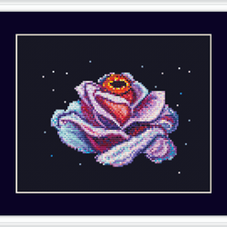 galaxy rose cross stitch pattern pdf by crossstitchingforfun, instant download, modern cross stitch pattern pdf