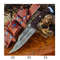Handmade Damascus bowie knife with sheath Fixed blade hunting knife for Survival Ergonomic Walnut wood handle (6).jpg