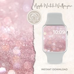 Apple Watch Wallpaper | Pink Sparkle Holiday Apple Watch Face |  Smart Watch Background | Festive Watch Face
