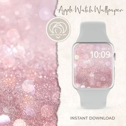apple watch wallpaper | pink sparkle holiday apple watch face | smart watch background | festive watch face