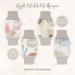 apple watch wallpaper set | abstract apple watch face bundle | set of 4 smart watch background | minimalist watch face