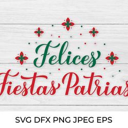 Felices Fiestas Patrias. Mexico Independence Day Quote SVG cut file