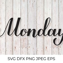 Monday calligraphy hand lettering SVG