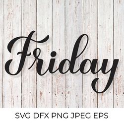 friday calligraphy hand lettering svg