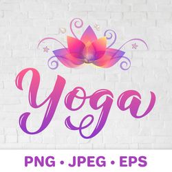 yoga calligraphy hand lettering. yoga sublimation