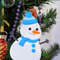 snowman with hat on christmas tree