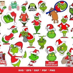 The Grinch Svg Files, Grinch Christmas Svg Files, Grinch Png Images, SVG Cut Files for Cricut, Clipart Bundle