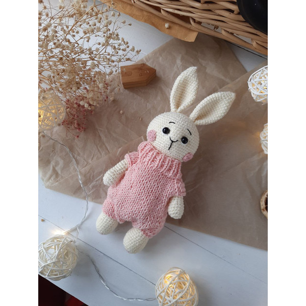 Bunny toy in pink costume