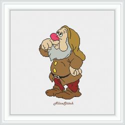 cross stitch pattern snow white 7 dwarfs gnome sneezy fairy superheroes kids cartoon disney counted crossstitch patterns