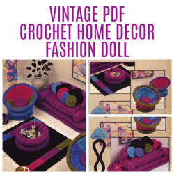 toys crochet - home decor fashion doll - crochet pattern pdf vintage - digital instant download