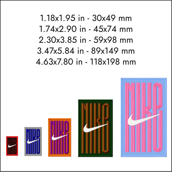 Nike Embroidery Design, rectangular designs for patches - Inspire Uplift